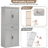 70" Tall Kitchen Pantry Cabinets, with 4 Doors, 2 Adjustable Shelves, 1 Drawer, Freestanding Cupboard, Modern Storage Cabinet, for Dining Room, Gery - 3 of 4