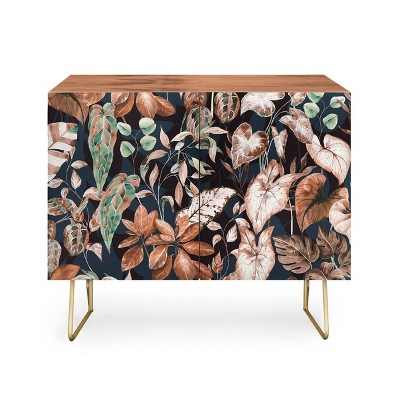 Marta Barragan Camarasa Lush Vintage Dark Jungle Walnut Credenza - Deny Designs