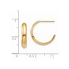 Black Bow Jewelry 3.5mm x 17mm Polished 14k Yellow Gold Domed J-Hoop Earrings - 4 of 4