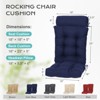 Aoodor 18 x 47 inch Tufted Outdoor Chair Cushion, Water Resistant & Fade Resistant Polyester High Back Patio Adirondack Chair Cushion, Set of 2 - 3 of 4