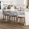 WestinTrends Soho Modern Chenille Upholstered 26" Counter Height Swivel Bar Stools (Set of 3) - 2 of 4