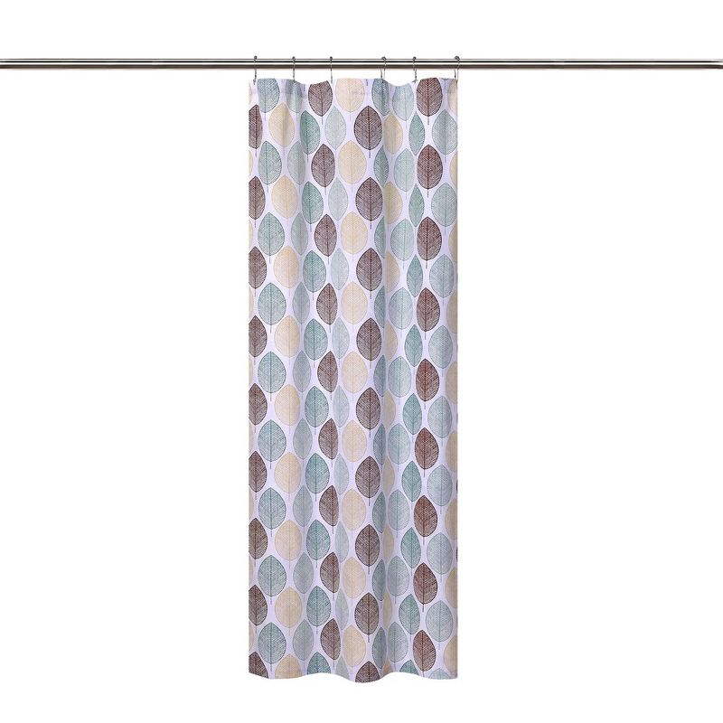 Shower Curtain Scandi Leaf Print Bathroom Shower Curtain, 5 of 6