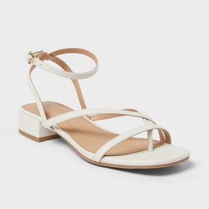Women's Goldie Square Toe Strappy Heels - A New Day™ White 9 : Target