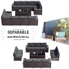 ALAULM Outdoor Patio Furniture Set Outdoor Sectional Rattan Sofa Set Brown Manual Wicker Patio Conversation Set with Cushions - 4 of 4