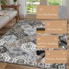 Vintage Area Rugs Washable Floral print Floor Cover, Non-Slip Oriental Accent Carpet, Foldable Low Pile Indoor Mat for Kitchen, Bedroom, Living Room - 2 of 4