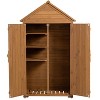 Lorna Wooden Patio Storage Shed Cabinet, Wood Tool Shed with Shelves and Latch, Outdoor Furniture - Maison Boucle - 2 of 4