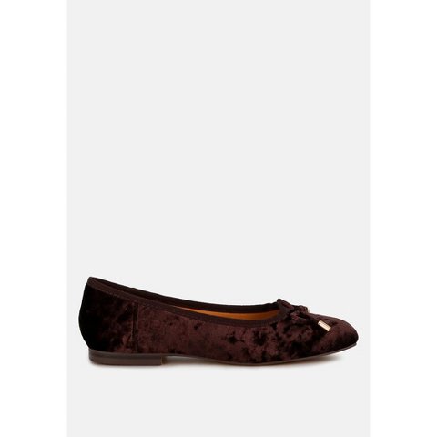 Обувь Rag & Co Womens Buckrose Velvet Bow Ballerinas 8