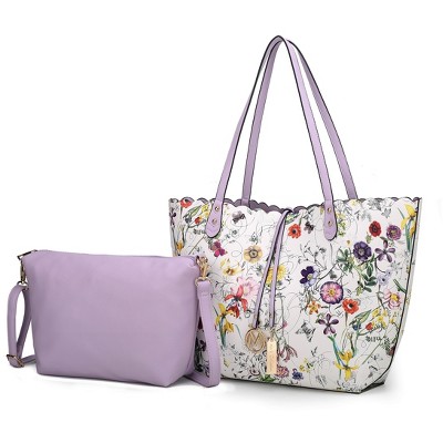 MKF Collection Danielle Reversible Shopper Tote Floral Bag, Crossbody Pouch Handbag Purse by Mia K