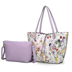 MKF Collection Danielle Reversible Shopper Tote Floral Bag, Crossbody Pouch Handbag Purse by Mia K - 1 of 4