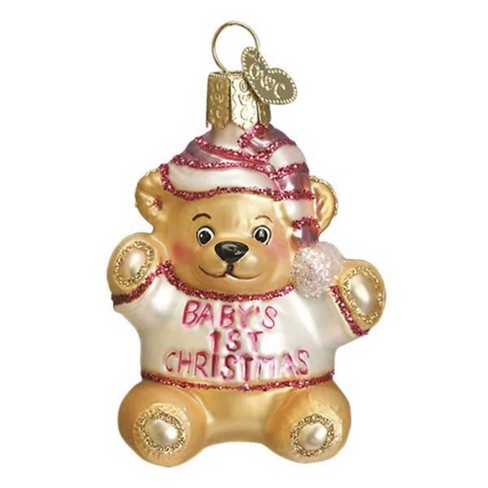 Old World Christmas 3.0 Inch Bab's 1St Teddy Bear Ornament Companionship Tree Ornaments - image 1 of 3