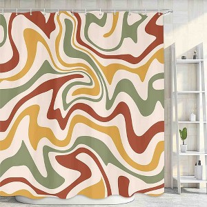 72"x72" Abstract Wavy Swirl Boho Shower Curtain - 1 of 4