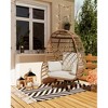 Oversize 360°Swivel Egg Chair Patio Rattan Egg Basket Lounge Chair, Steel Frame Stand and 4 Cushions for Patio, Porch,Living Room - 2 of 4