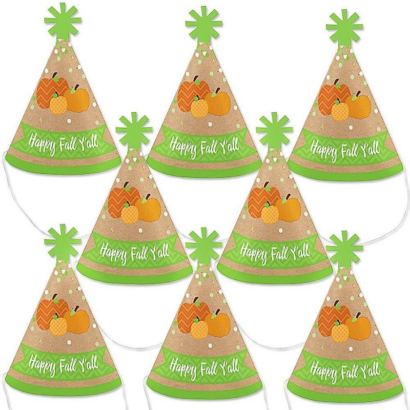 Big Dot of Happiness Pumpkin Patch - Mini Cone Fall, Halloween or Thanksgiving Party Hats - Small Little Party Hats - Set of 8, 1 of 8