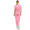 MediChic Women's V-Neck Scrub Set Straight Leg Six Pocket Cargo Scrub Pants with 4-Way Stretch Scrubs Sets - 2 of 4