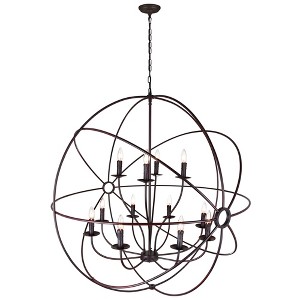 CWI Lighting,Arza 12 Light Up Chandelier With Brown Finish - 1 of 4