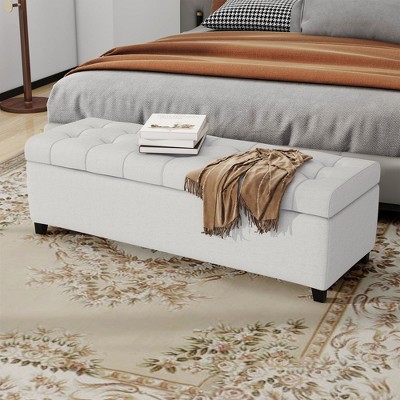 LOVMOR 50.75"STORAGE OTTOMAN,Light Gray