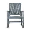 JONATHAN Y Ned Modern Chevron-Back 300-Lbs Support Acacia Wood Patio Outdoor Rocking Chair - 3 of 4