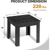 VINGLI Outdoor Adirondack Side Table, 18" Square Thick Wooden Coffee Table, Patio Side Table End Table for Yard, Garden, Poolside and Balcony - 3 of 4