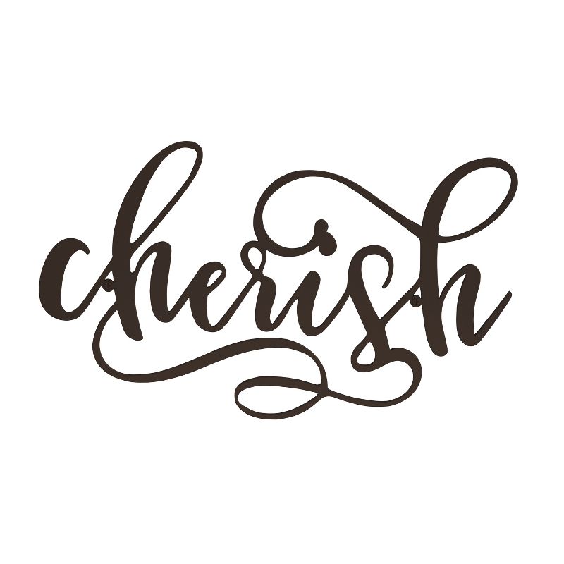 "Cherish" Decorative Wall Sign Natures Brown - Lavish Home, 3 of 5