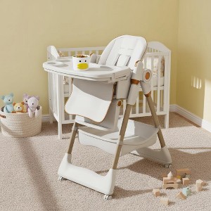 Resenkos Fast-Folding High Chair Highchair, ,Adjustable Baby to Toddler Seat, Silent Lockable Wheels - 1 of 4