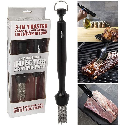 Camerons 3-in-1 Injector Basting Mop - Includes Chain Mop, Meat ...