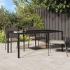 vidaXL Patio Table, Black 74.8"x35.4"x29.5" Tempered Glass and Poly Rattan - 2 of 4
