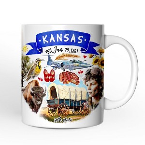 Artistic Kansas State Themes and Landmarks Mug (Non-Custom Only)| OrnamentallyYou - 1 of 4