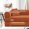 Dolonm Foldable Convertible Sofa Bed, Boneless Compression Mattress, Corduroy Sofa with Fixed Frame, Used for Living Room, Bedroom, and Office,Orange - 4 of 4
