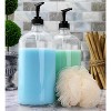 Cornucopia Brands 32oz Clear Glass Pump Bottles 2pk, Locking Black Pumps; Quart Size Soap Dispensers; Includes Chalk Labels - 2 of 4