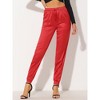 INSPIRE CHIC Women's Drawstring Elastic Waist Ankle Length Satin Joggers Pants with Pocket - 2 of 4