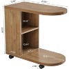 Tribesigns C Shaped Sofa Side Table, Mobile End Table with Storage for Living Room, Bedroom - 2 of 4