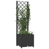 vidaXL Garden Planter with Trellis Black 15.7"x15.7"x53.5" PP - 3 of 4
