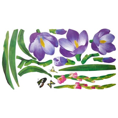 Slickblue Flowering Garden Wall Decals 13"x23.5", Waterproof Vinyl Stickers for Home Decor on Walls, Glass & Doors