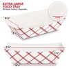 Stock Your Home 3-Lb Disposable Red & White Checkered Paper Food Trays (500 Pack) - 2 of 4