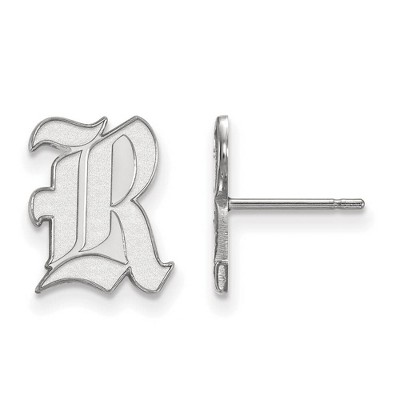Black Bow Jewelry 14k White Gold Rice Owls NCAA Post Earrings