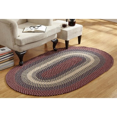 42 X 66 Woodbridge Braid Collection Ivory 100% Wool Reversible Indoor  Area Utility Oval Rug - Better Trends : Target