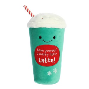 Aurora Medium Merry Little Latte JUST SAYIN' Festive Stuffed Animal Green 10.5" - 1 of 4