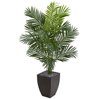 Nearly Natural 5.5’ Paradise Artificial Palm Tree in Black Planter