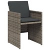 vidaXL Patio Chairs with Cushions 4 pcs Gray Poly Rattan - 2 of 4