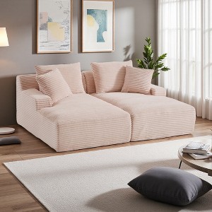 Convertible Sectional Sofa with Double Chaise Lounge, No Assembly - 1 of 2