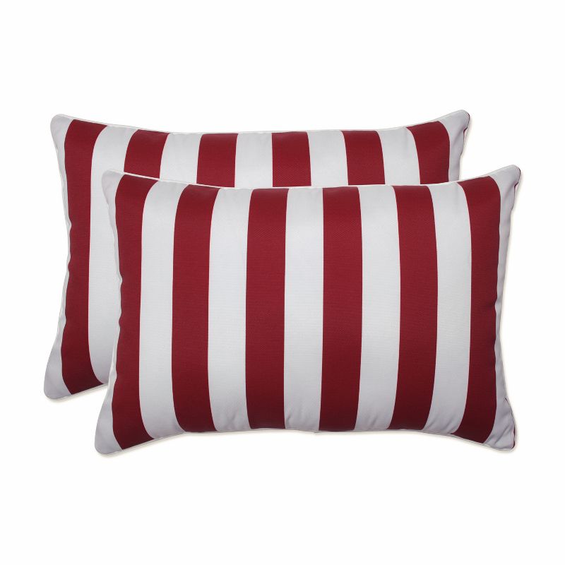 2pc Outdoor/Indoor Oversized Rectangular Throw Pillow Set Midland Americana Red - Pillow Perfect, 1 of 8