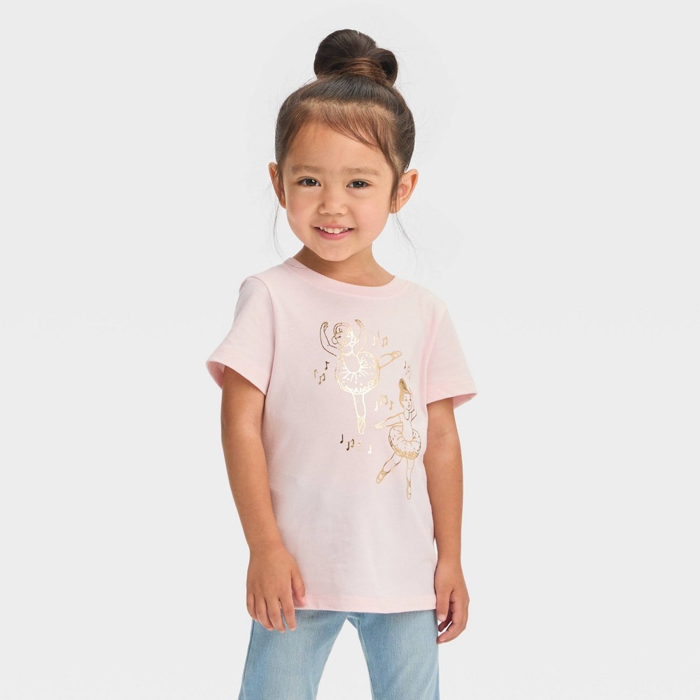 Toddler 'Dancers' Short Sleeve T-Shirt - Cat & Jack™ Light Pink 5T( 2 und) 