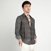 Campus Sutra Men Men's Charcoal Black Gauzy Heathered Shirt - 3 of 4