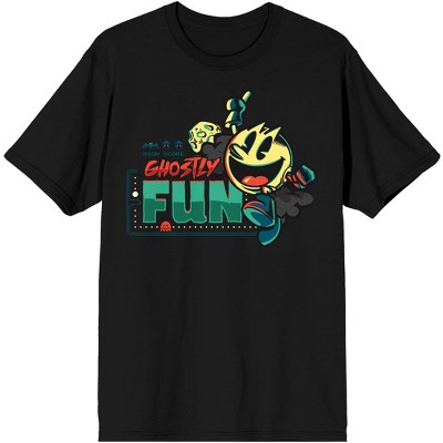PacMan Ghostly Fun Men's Black Tshirt