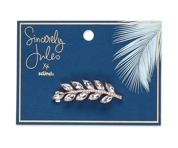 Sincerely Jules by Sc&#252;nci Crystal Leaf Jeanwire Barrette  - 6cm