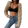 Women's Long Sleeve Open Front Cardigan Drop Shoulder Knit Bolero Shrug Sweater Cardigan for Outerwear - 3 of 4