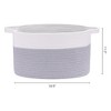 Unique Bargains Woven Handcrafted Cotton Rope Decorative Storage Basket 19" x 13.5" x 11" - 2 of 4