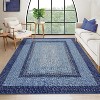 Area Rug, Washable Braided Rug for Living Room, Vintage Print Carpet, Low Pile Non-Shedding Kitchen Rugs with Non Slip - 2 of 4