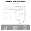 INFURNIC Beds Metal Loft Bed Twin Size with Safety Guardrails Flat Ladder and Under-Bed Storage for Kids Teens, White, 77.36"*41.34"*62.2" - 3 of 4
