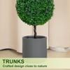 3' Artificial Triple Ball Topiary Trees with Gray Planter Pot, Set of 2 - 4 of 4